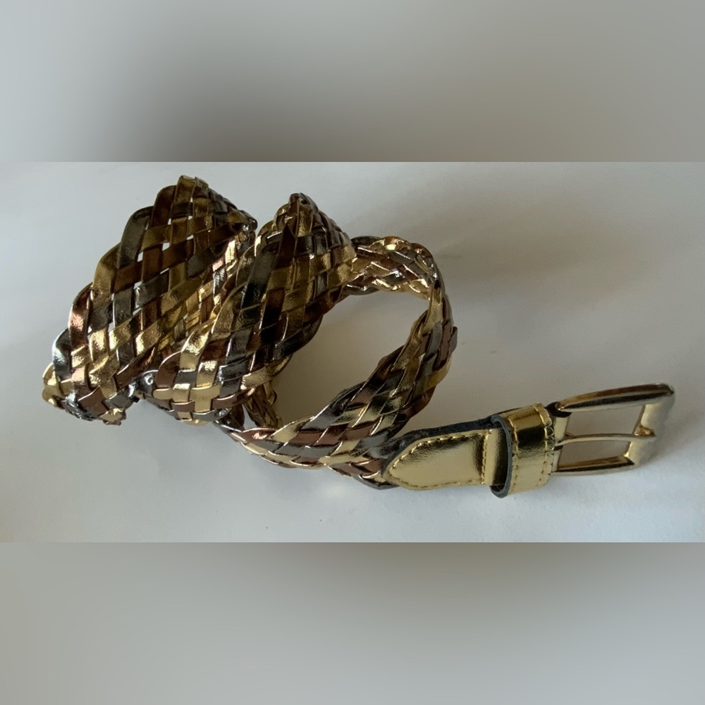 Gold and Brown Braided Women's Belt